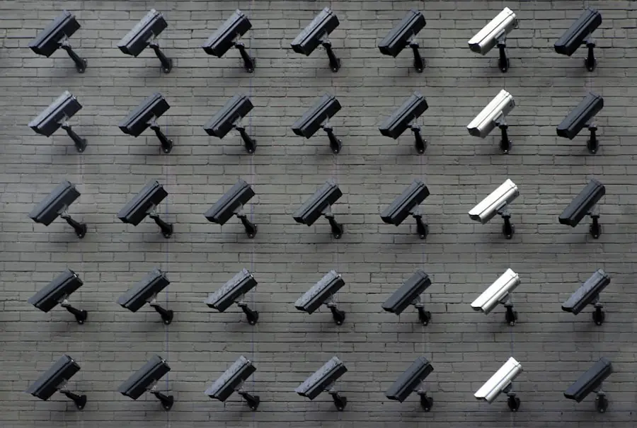 Professional security camera mounted on a modern building